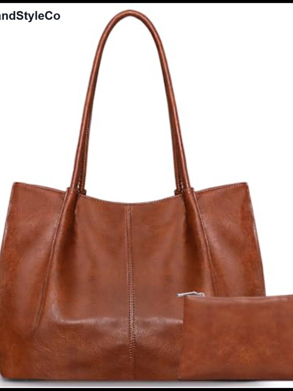 Vegan leather large tote bag for women shoulder work handbag